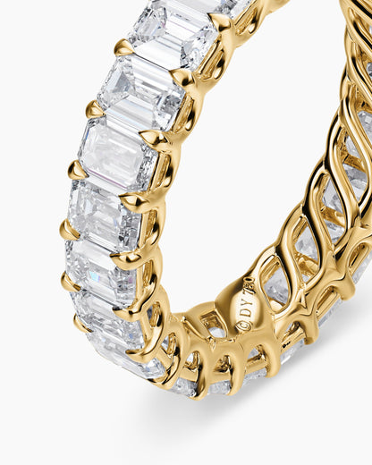 David Yurman Emerald Cut Band Ring in 18K Yellow Gold with Diamonds, 4.2mm David Yurman Women’s|Wedding