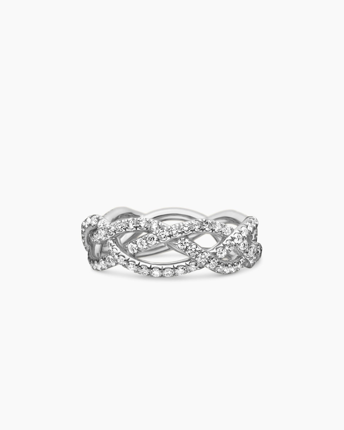 David Yurman Wisteria Band Ring in Platinum with Diamonds, 7.3mm David Yurman Women’s|Wedding