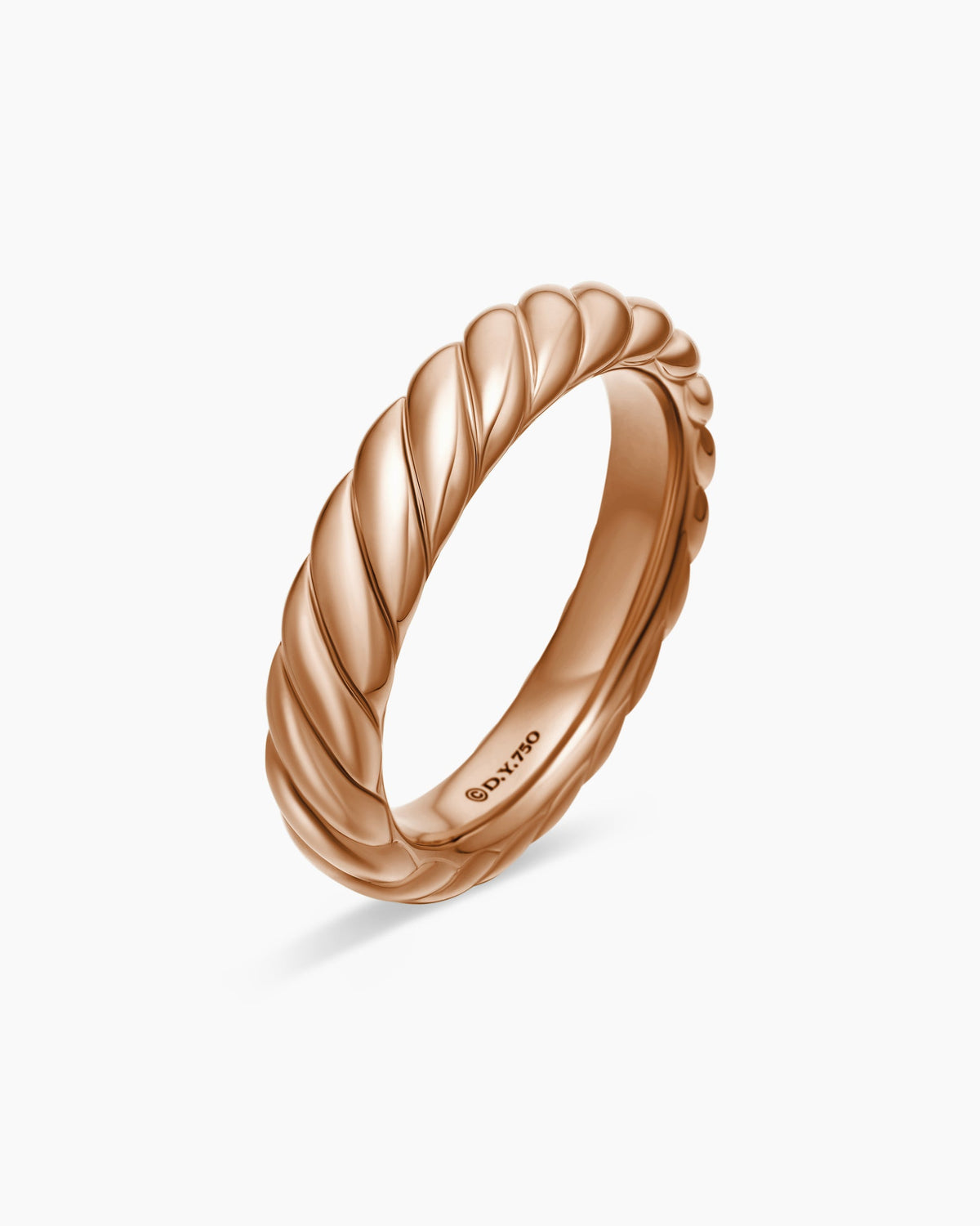 David Yurman Sculpted Cable Band Ring in 18K Rose Gold, 4.6mm David Yurman Women’s