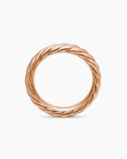David Yurman Sculpted Cable Band Ring in 18K Rose Gold, 4.6mm David Yurman Women’s