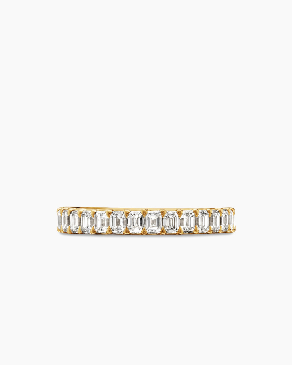 David Yurman DY Eden Emerald Diamond Eternity Band Ring in 18K Yellow Gold, 3.5mm David Yurman Women’s|Wedding