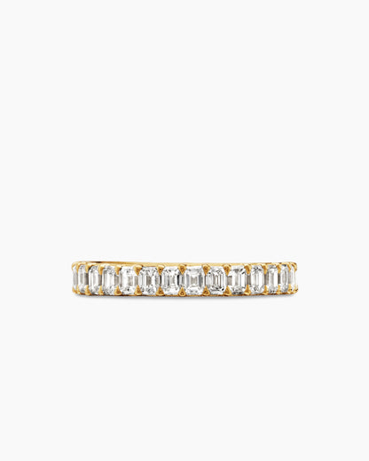 David Yurman DY Eden Emerald Diamond Eternity Band Ring in 18K Yellow Gold, 3.5mm David Yurman Women’s|Wedding