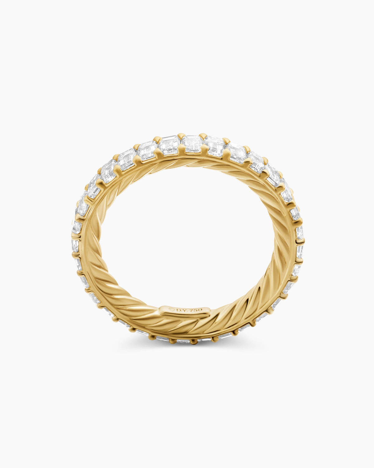 David Yurman DY Eden Emerald Diamond Eternity Band Ring in 18K Yellow Gold, 3.5mm David Yurman Women’s|Wedding