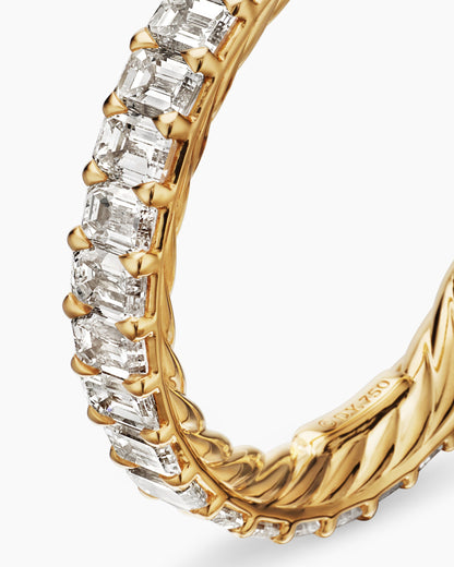 David Yurman DY Eden Emerald Diamond Eternity Band Ring in 18K Yellow Gold, 3.5mm David Yurman Women’s|Wedding