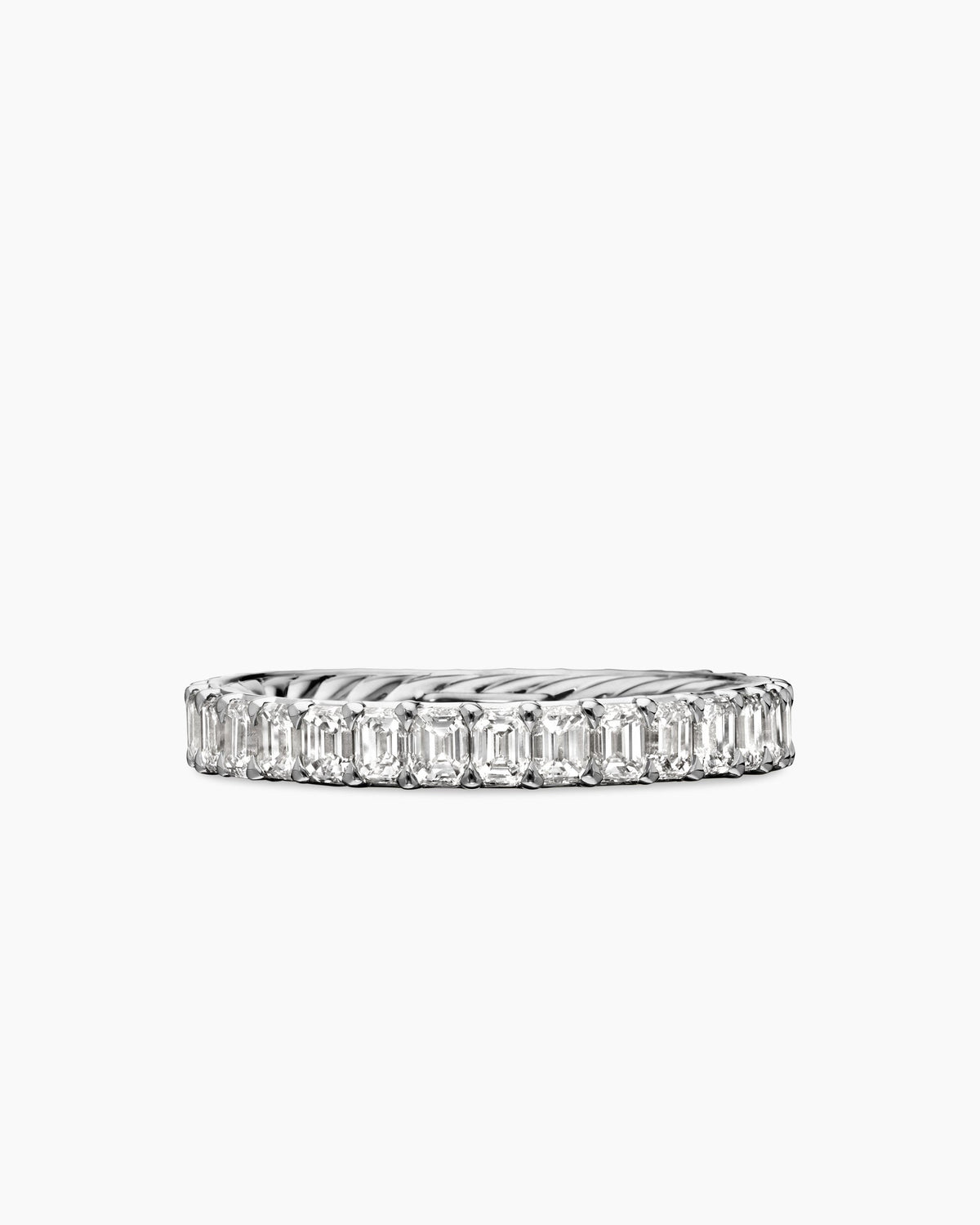 David Yurman DY Eden Emerald Diamond Eternity Band Ring in Platinum, 3.5mm David Yurman Women’s|Wedding