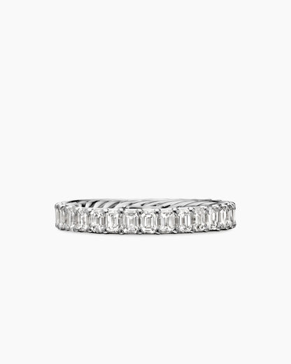 David Yurman DY Eden Emerald Diamond Eternity Band Ring in Platinum, 3.5mm David Yurman Women’s|Wedding