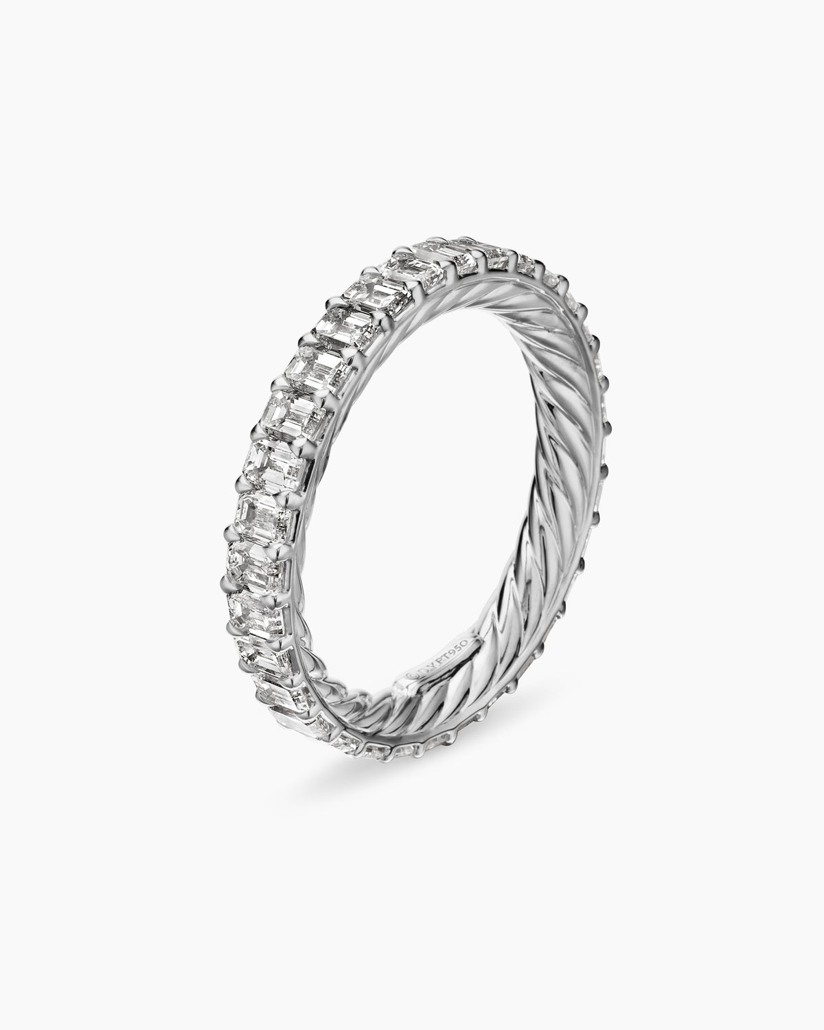 David Yurman DY Eden Emerald Diamond Eternity Band Ring in Platinum, 3.5mm David Yurman Women’s|Wedding