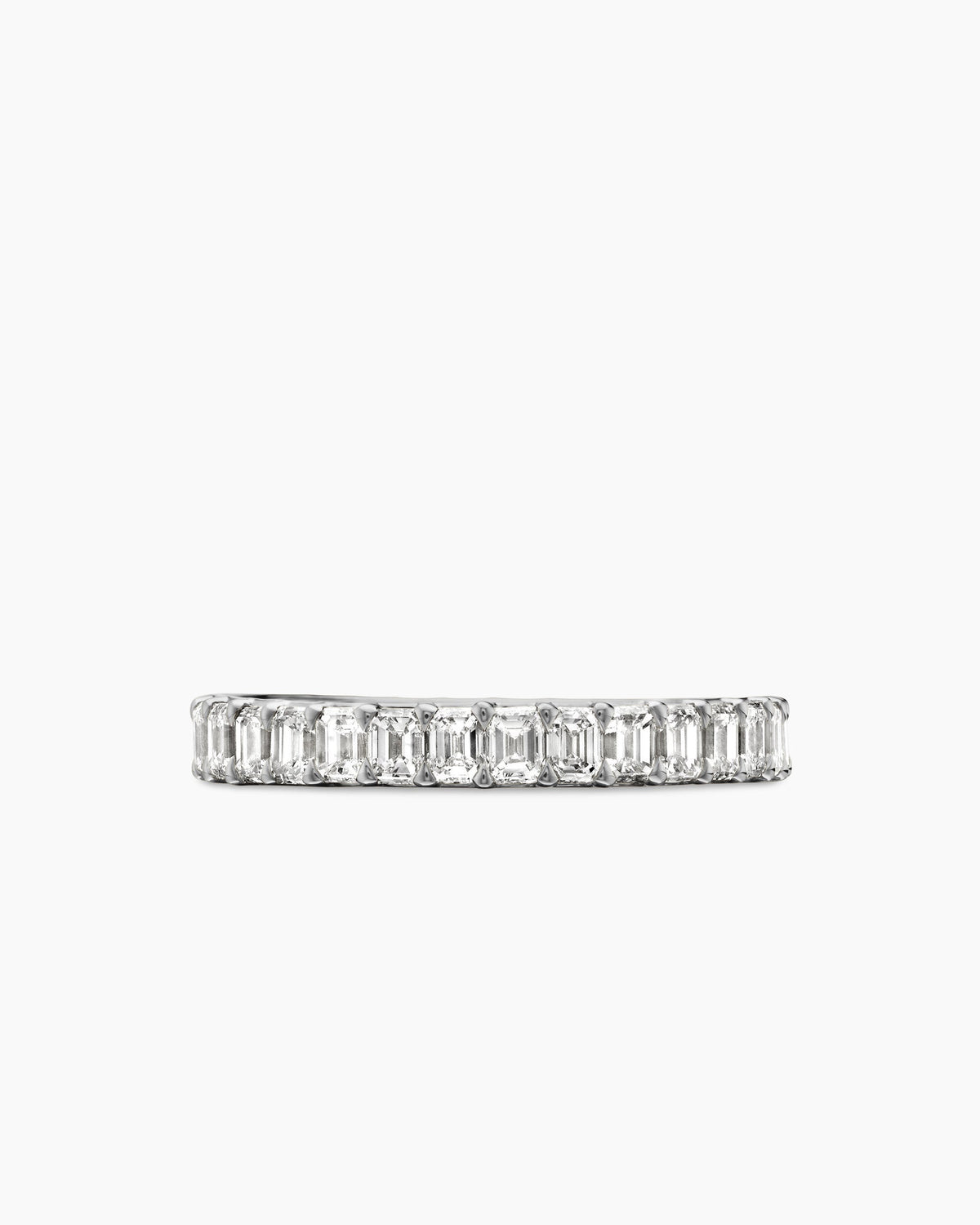 David Yurman DY Eden Emerald Diamond Eternity Band Ring in Platinum, 3.5mm David Yurman Women’s|Wedding