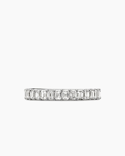 David Yurman DY Eden Emerald Diamond Eternity Band Ring in Platinum, 3.5mm David Yurman Women’s|Wedding