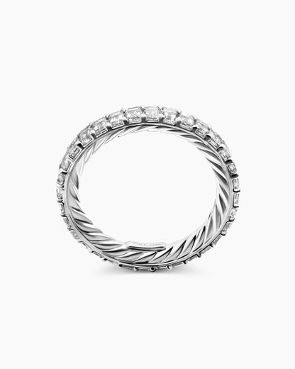 David Yurman DY Eden Emerald Diamond Eternity Band Ring in Platinum, 3.5mm David Yurman Women’s|Wedding