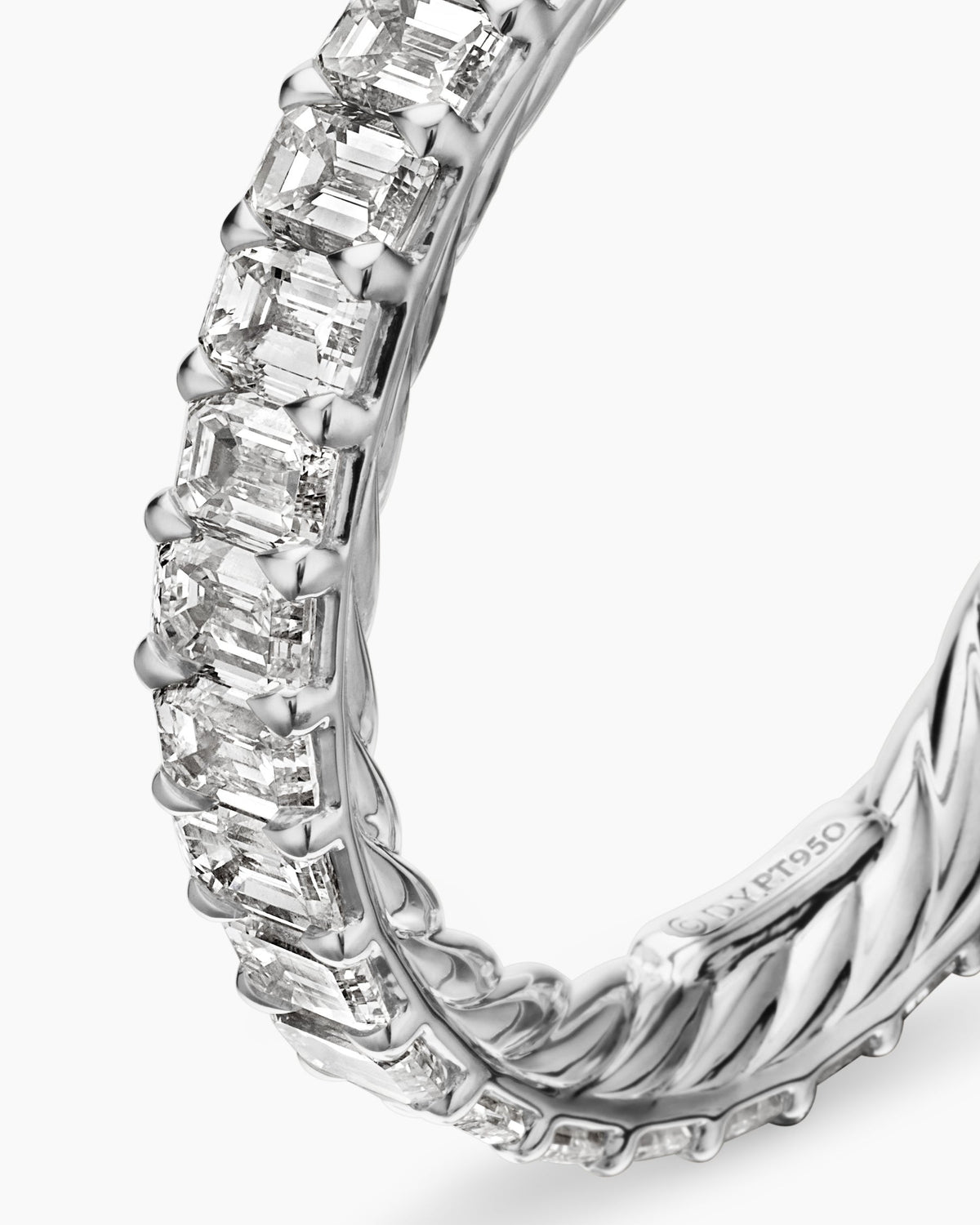 David Yurman DY Eden Emerald Diamond Eternity Band Ring in Platinum, 3.5mm David Yurman Women’s|Wedding