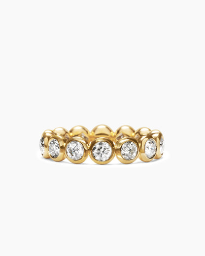 David Yurman DY Infinity Band Ring in 18K Yellow Gold with Round Diamonds, 4.8mm David Yurman Women’s|Wedding