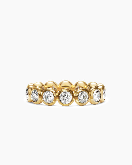 David Yurman DY Infinity Band Ring in 18K Yellow Gold with Round Diamonds, 4.8mm David Yurman Women’s|Wedding