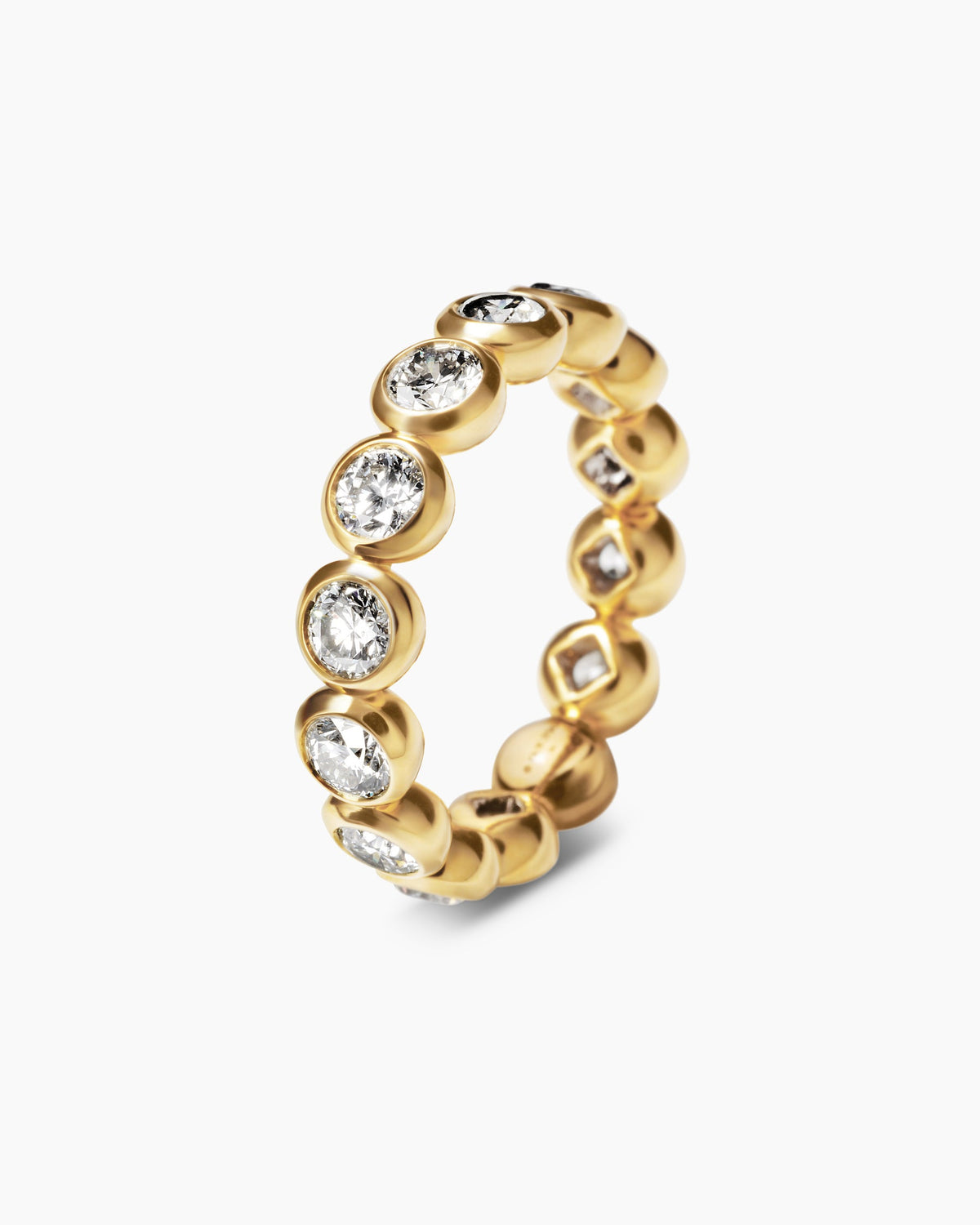 David Yurman DY Infinity Band Ring in 18K Yellow Gold with Round Diamonds, 4.8mm David Yurman Women’s|Wedding