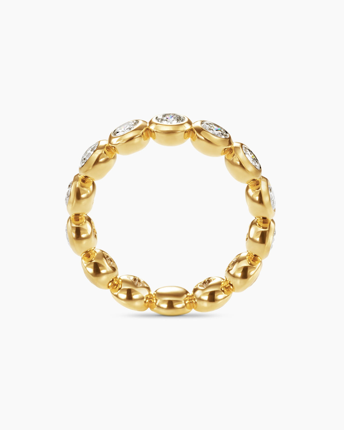 David Yurman DY Infinity Band Ring in 18K Yellow Gold with Round Diamonds, 4.8mm David Yurman Women’s|Wedding