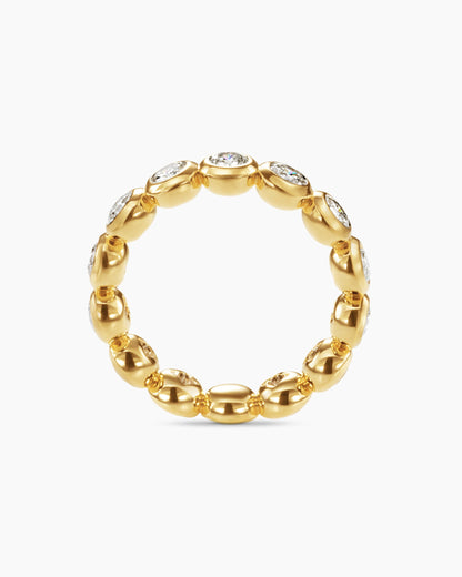 David Yurman DY Infinity Band Ring in 18K Yellow Gold with Round Diamonds, 4.8mm David Yurman Women’s|Wedding