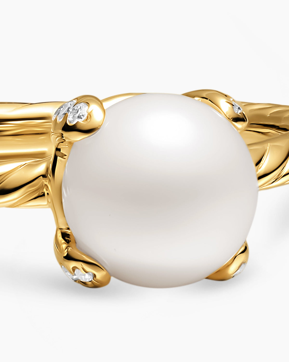 David Yurman Pearl Classics Ring in 18K Yellow Gold with Diamonds, 2mm David Yurman Women’s