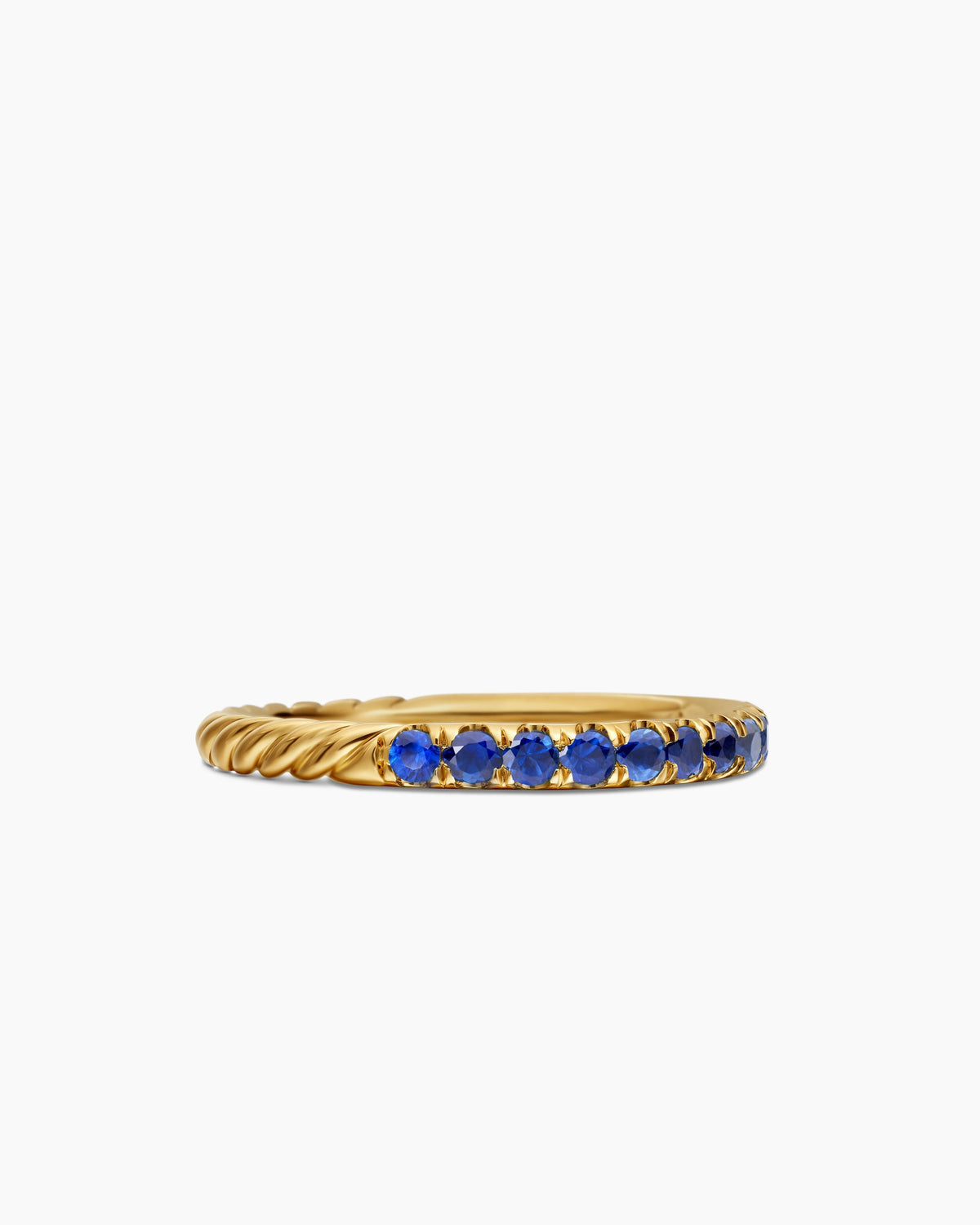 David Yurman Cable Collectibles Stack Ring in 18K Yellow Gold with Pavé, 2mm David Yurman Women’s
