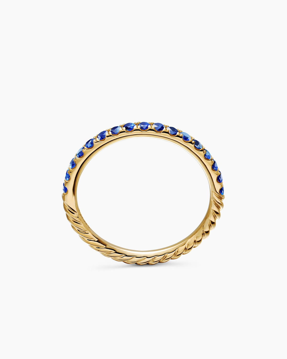 David Yurman Cable Collectibles Stack Ring in 18K Yellow Gold with Pavé, 2mm David Yurman Women’s