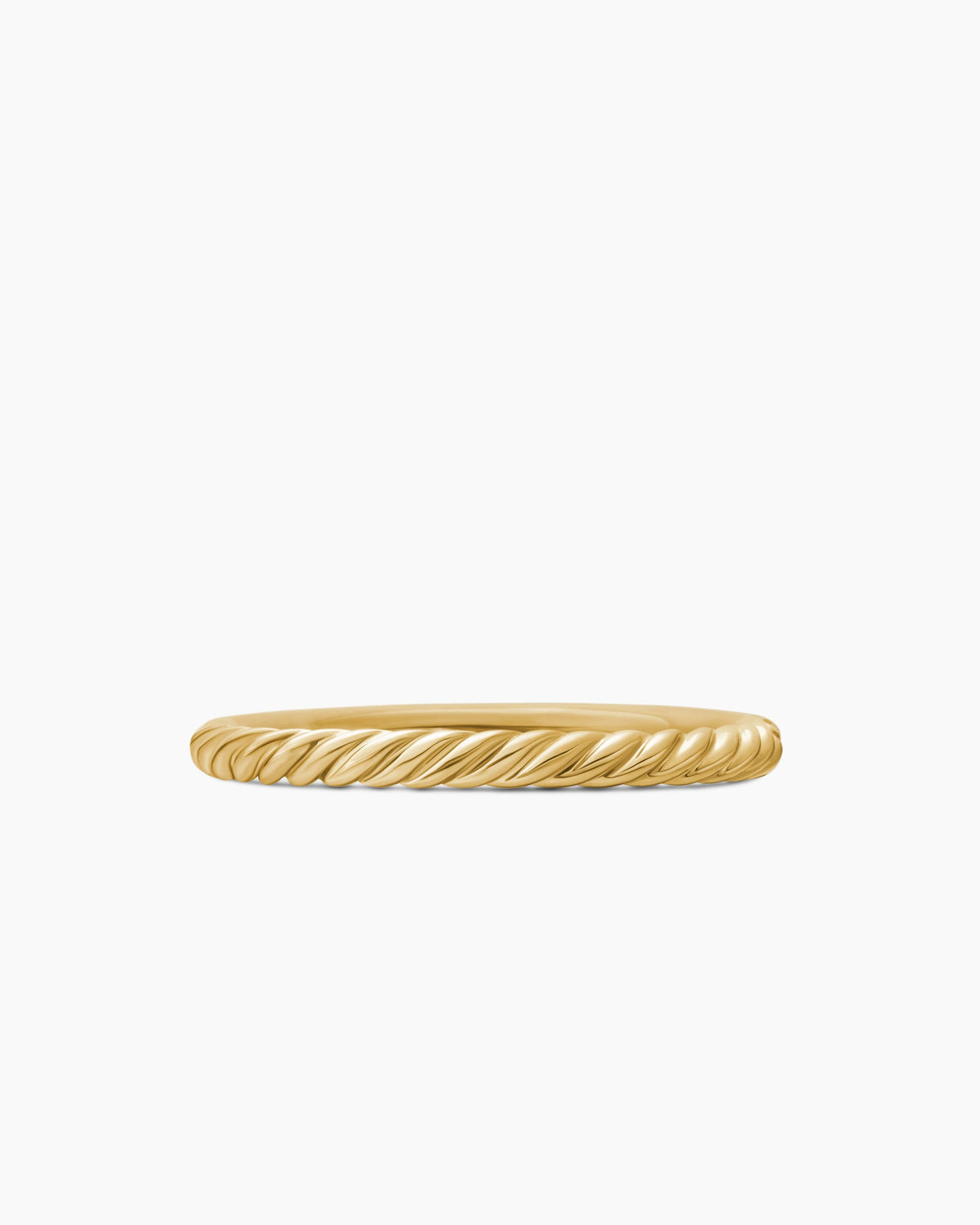 David Yurman Cable Collectibles Stack Ring in 18K Yellow Gold with Pavé, 2mm David Yurman Women’s