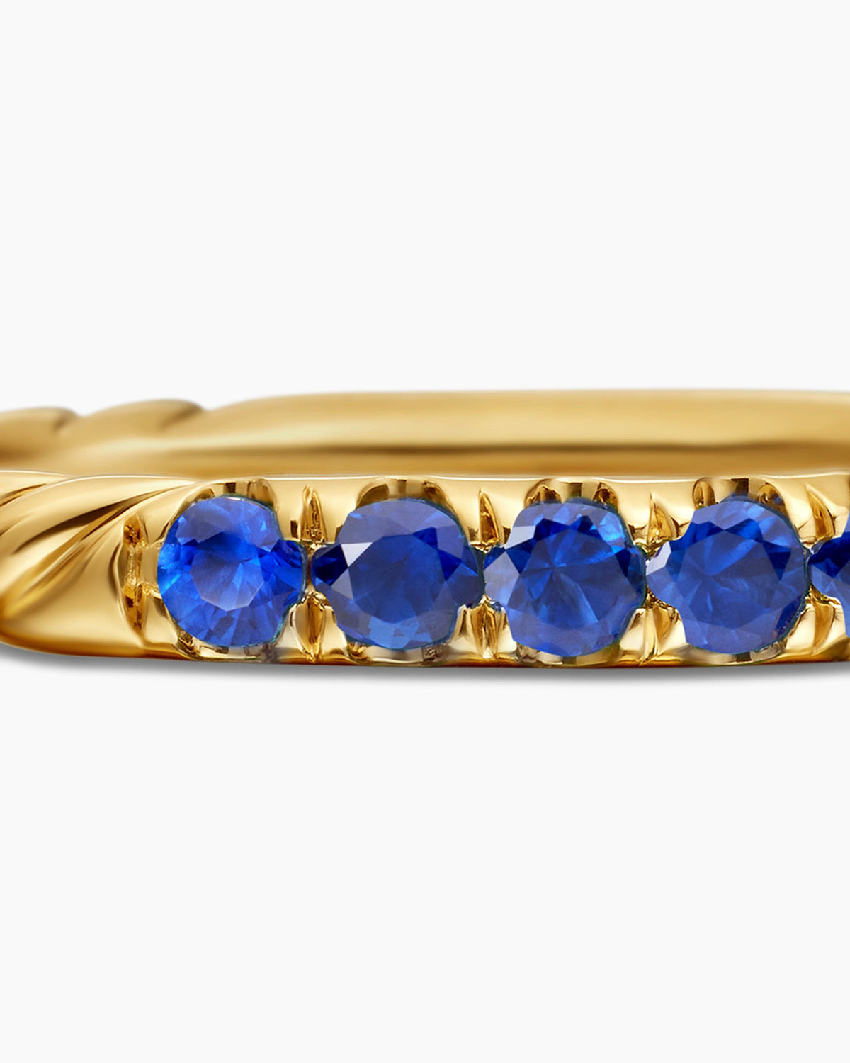 David Yurman Cable Collectibles Stack Ring in 18K Yellow Gold with Pavé, 2mm David Yurman Women’s