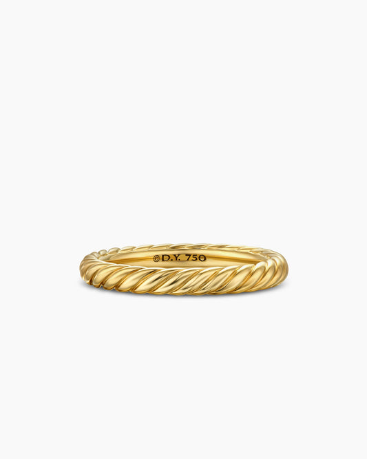David Yurman Cable Band Ring in 18K Yellow Gold, 2.8mm David Yurman Women’s