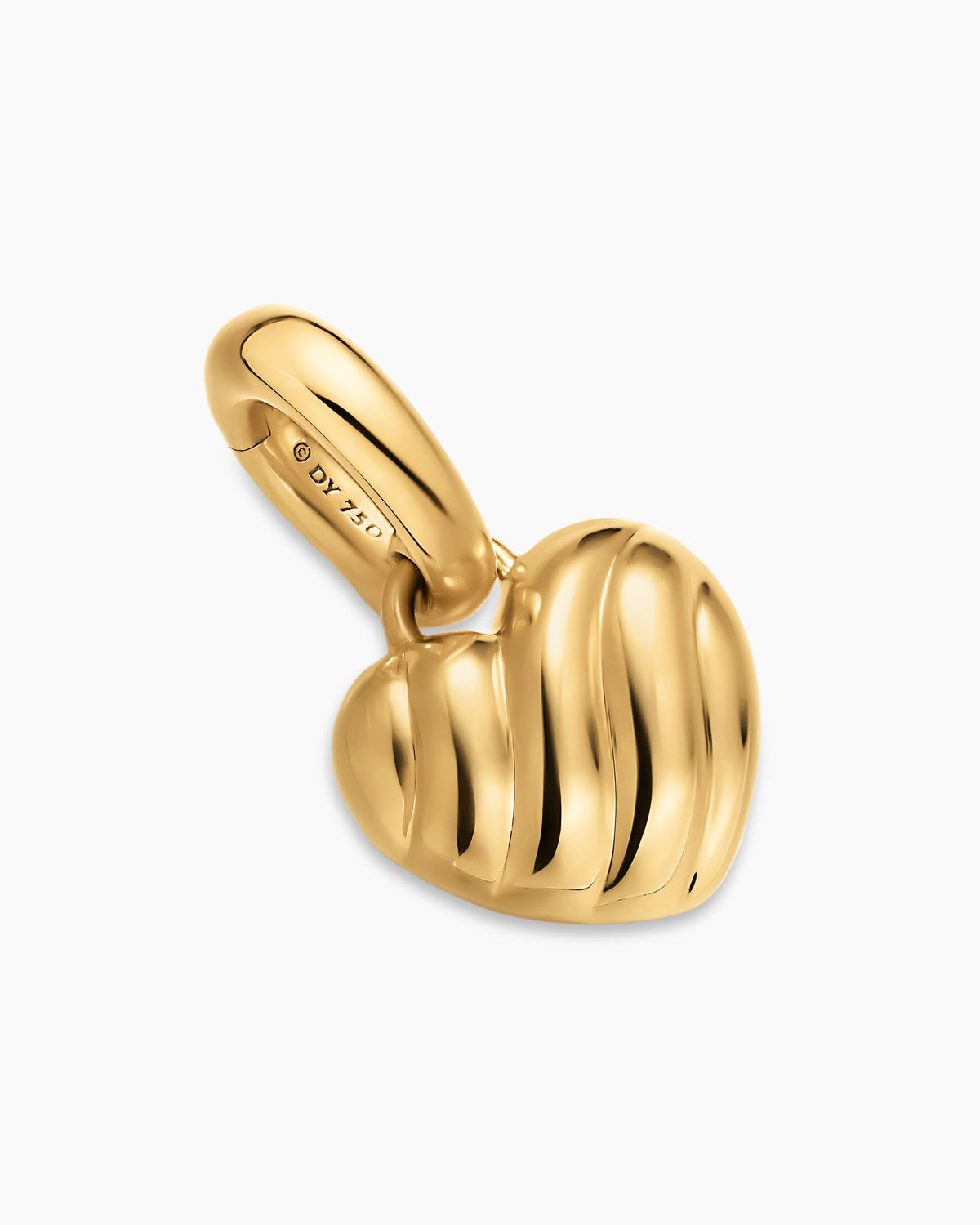 David Yurman Petite Puffy Cable Heart Amulet in 18K Yellow Gold, 7.4mm David Yurman Women’s
