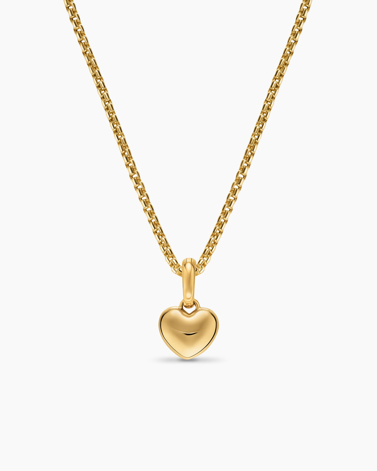 David Yurman Petite Puffy Cable Heart Amulet in 18K Yellow Gold, 7.4mm David Yurman Women’s