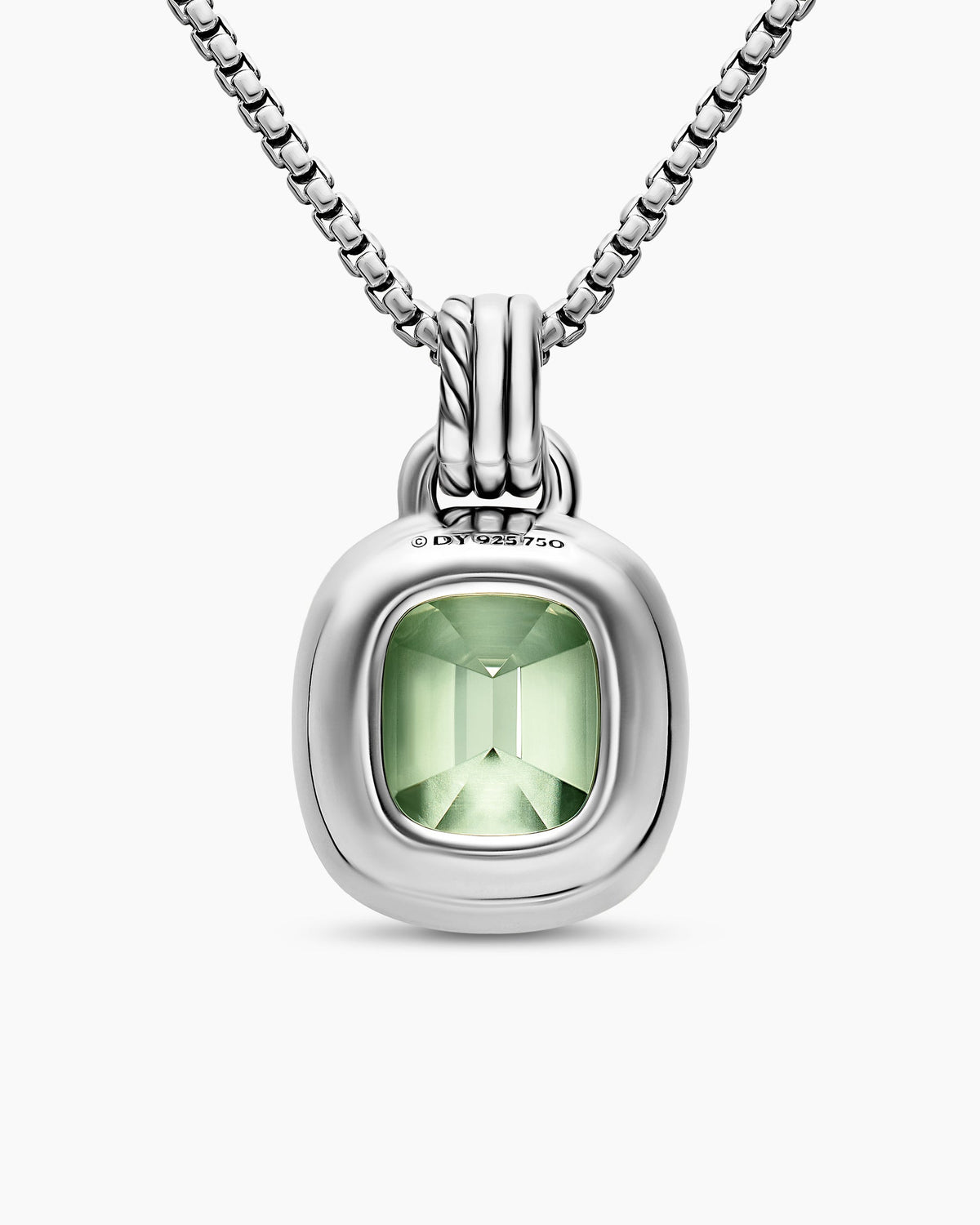 David Yurman DY Mercer® Color Amulet in Sterling Silver with 18K Yellow Gold, Prasiolite and Diamonds, 13mm David Yurman Women’s