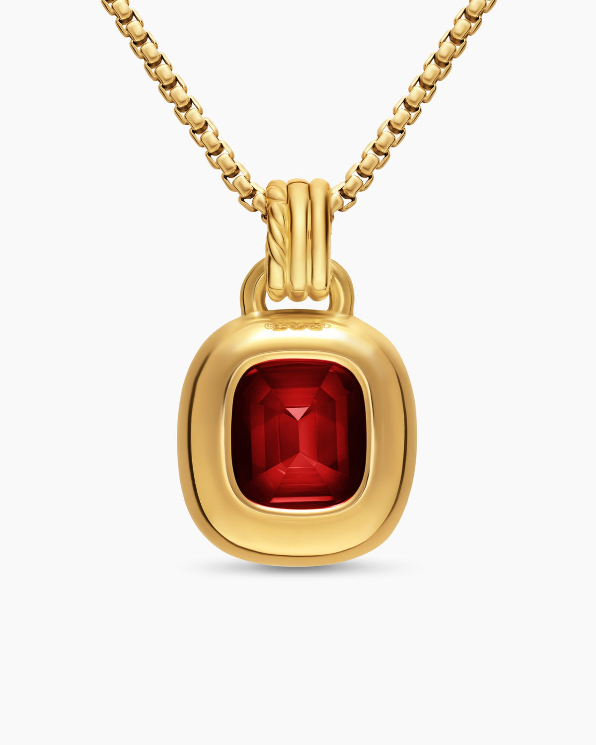 David Yurman DY Mercer® Color Amulet in 18K Yellow Gold with Rhodolite Garnet and Diamonds, 13mm David Yurman Women’s