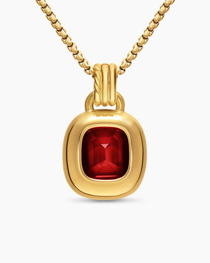 David Yurman DY Mercer® Color Amulet in 18K Yellow Gold with Rhodolite Garnet and Diamonds, 13mm David Yurman Women’s