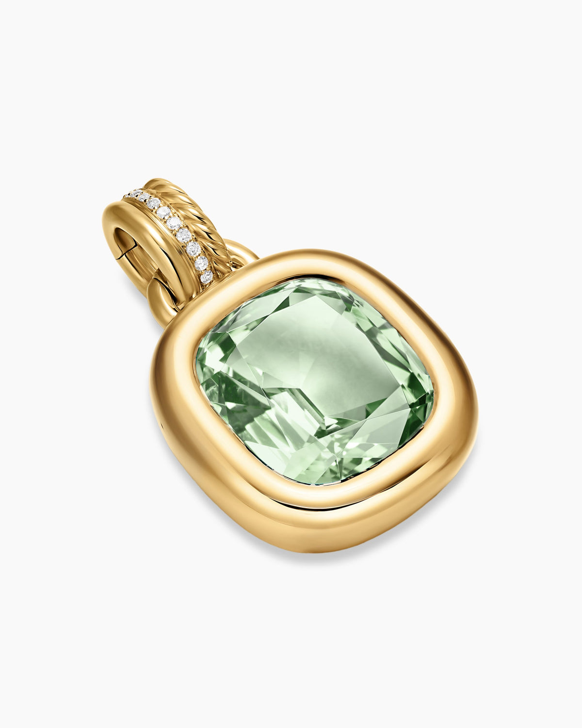David Yurman DY Mercer® Color Amulet in 18K Yellow Gold with Prasiolite and Diamonds, 17mm David Yurman Women’s