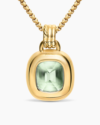 David Yurman DY Mercer® Color Amulet in 18K Yellow Gold with Prasiolite and Diamonds, 17mm David Yurman Women’s