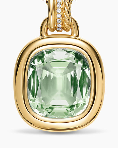 David Yurman DY Mercer® Color Amulet in 18K Yellow Gold with Prasiolite and Diamonds, 17mm David Yurman Women’s