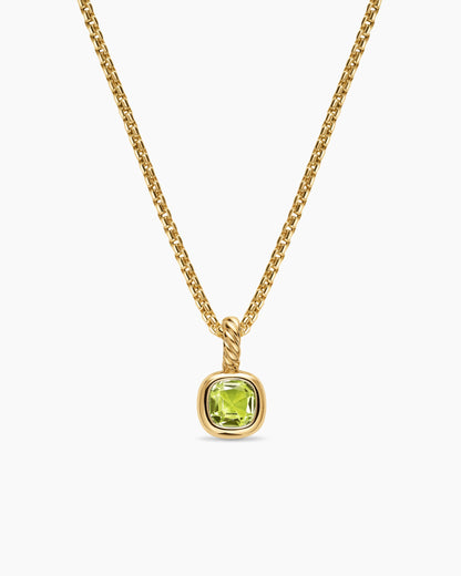 David Yurman Mini Cushion Cut Amulet in 18K Yellow Gold with Peridot, 5.5mm David Yurman Women’s