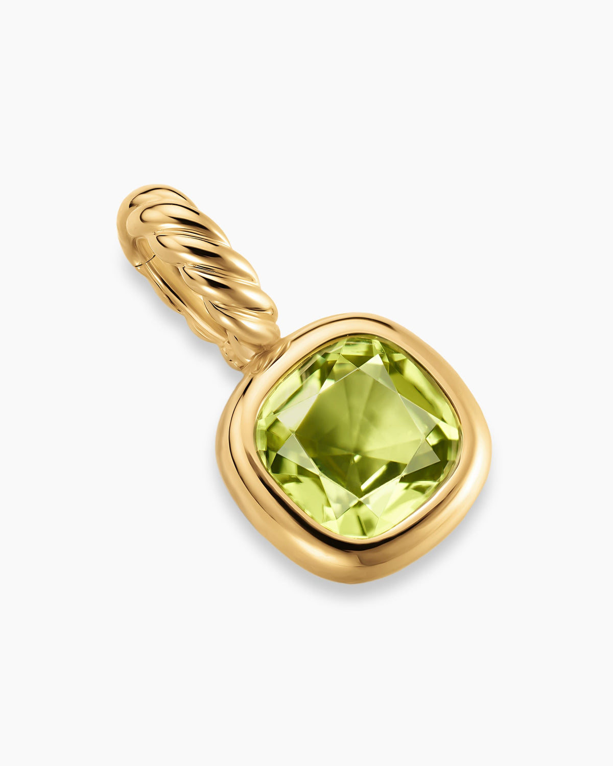David Yurman Mini Cushion Cut Amulet in 18K Yellow Gold with Peridot, 5.5mm David Yurman Women’s