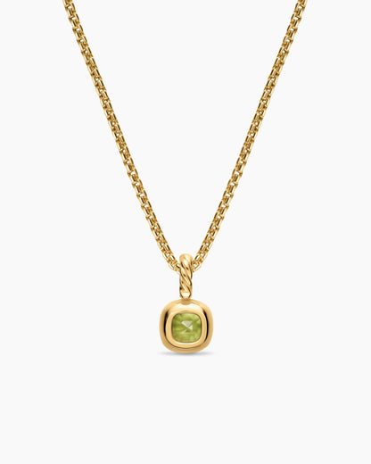 David Yurman Mini Cushion Cut Amulet in 18K Yellow Gold with Peridot, 5.5mm David Yurman Women’s