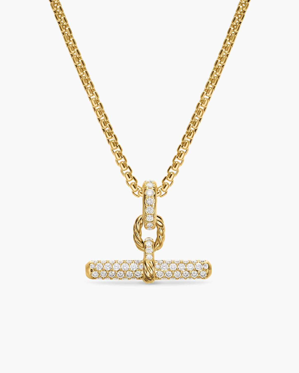 David Yurman DY Madison® Toggle Pendant in 18K Yellow Gold with Diamonds, 20.2mm David Yurman Women’s
