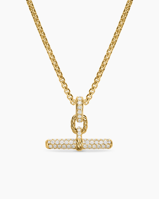 David Yurman DY Madison® Toggle Pendant in 18K Yellow Gold with Diamonds, 20.2mm David Yurman Women’s