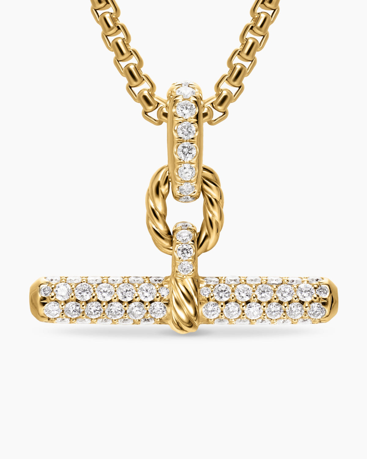 David Yurman DY Madison® Toggle Pendant in 18K Yellow Gold with Diamonds, 20.2mm David Yurman Women’s
