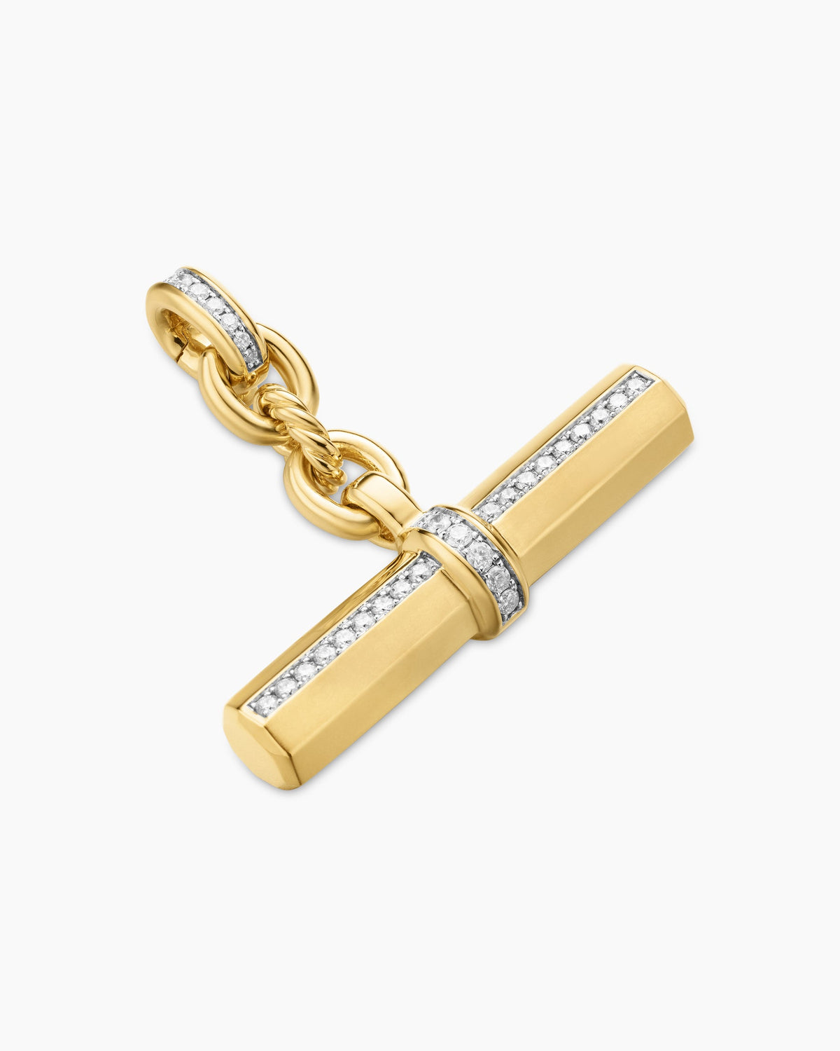 David Yurman Lexington E/W Barrel Pendant in 18K Yellow Gold with Diamonds, 32mm David Yurman Women’s