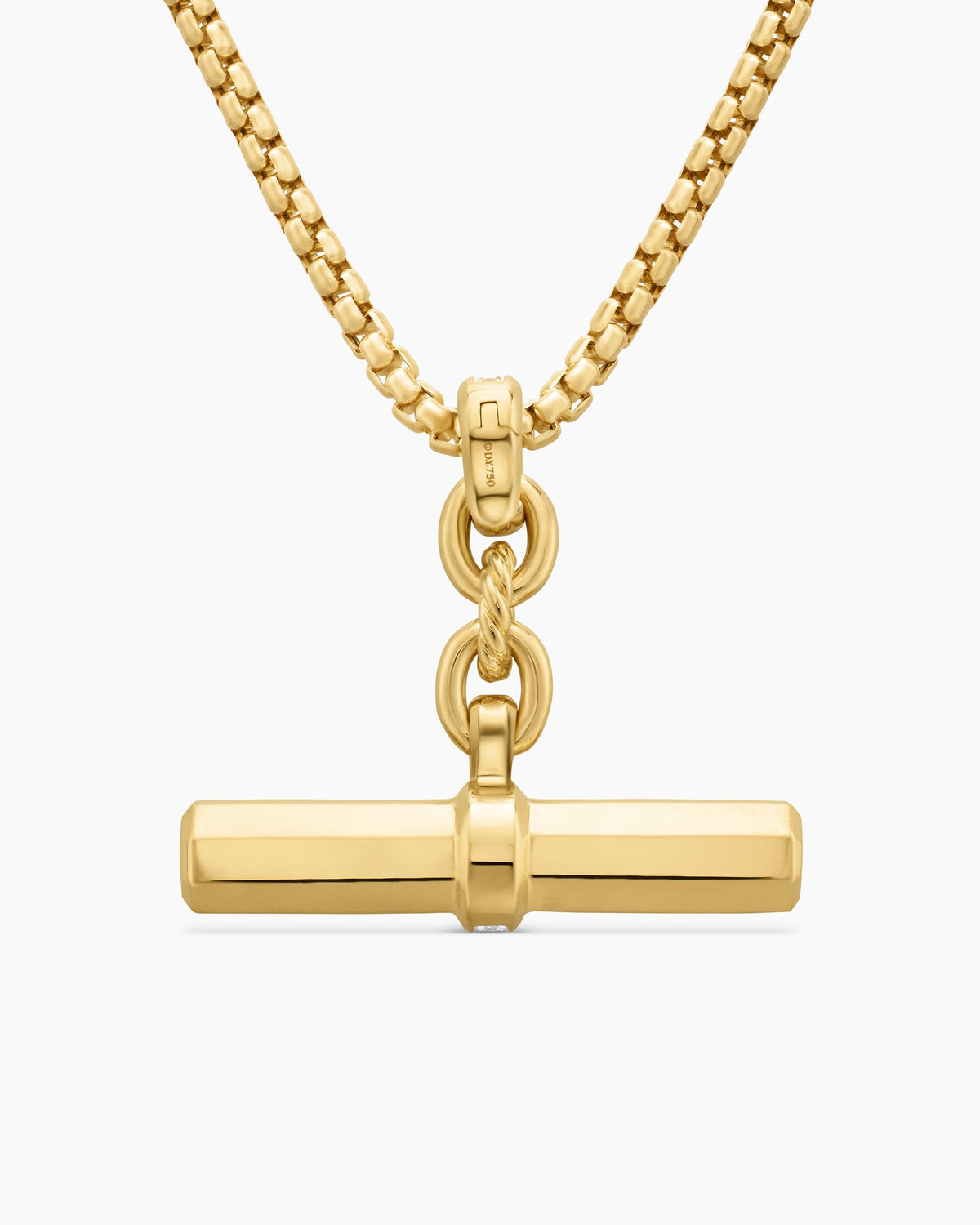 David Yurman Lexington E/W Barrel Pendant in 18K Yellow Gold with Diamonds, 32mm David Yurman Women’s