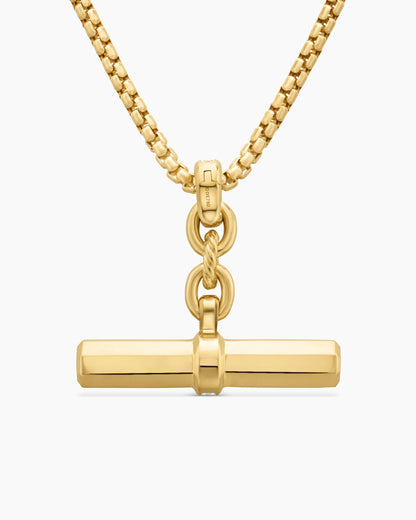 David Yurman Lexington E/W Barrel Pendant in 18K Yellow Gold with Diamonds, 32mm David Yurman Women’s