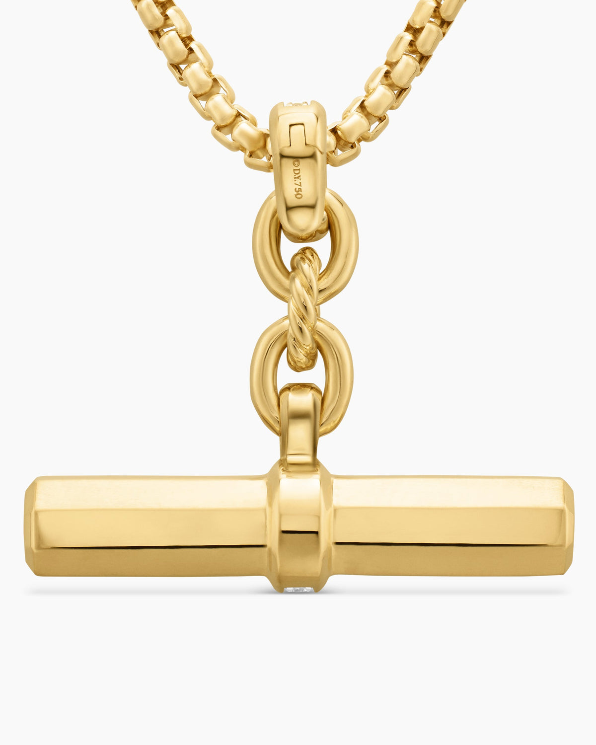 David Yurman Lexington E/W Barrel Pendant in 18K Yellow Gold with Diamonds, 32mm David Yurman Women’s