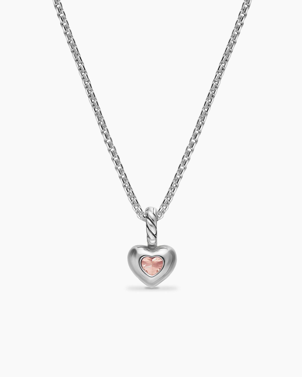 David Yurman Mini Heart Amulet in Sterling Silver with 14K Yellow Gold and Morganite, 7.2mm David Yurman Women’s