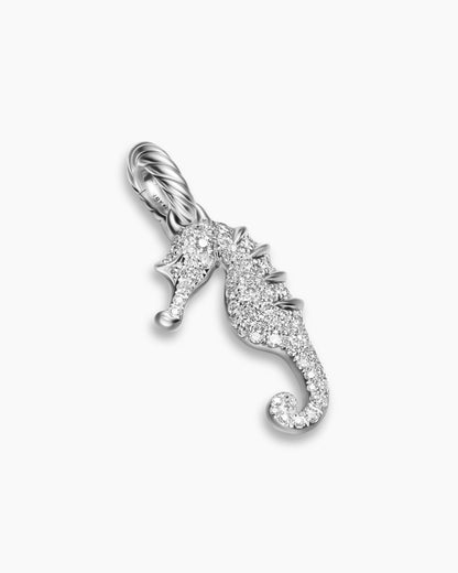 David Yurman Seahorse Amulet in Sterling Silver with Diamonds, 22mm David Yurman Women’s