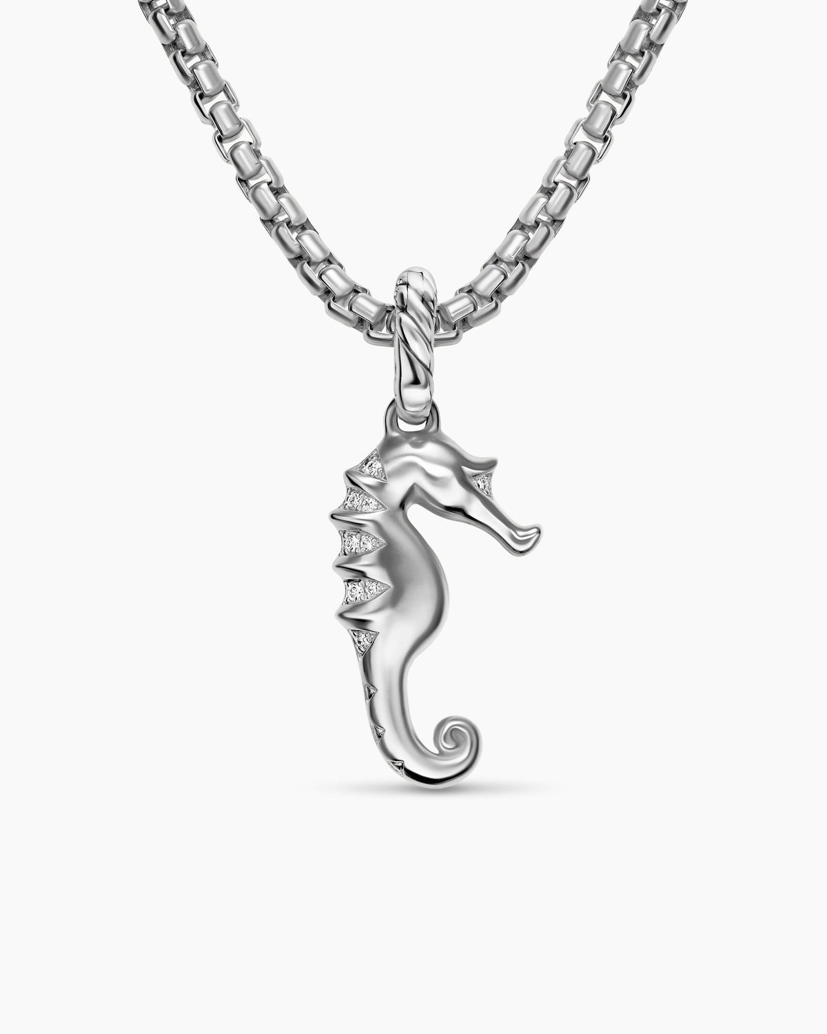 David Yurman Seahorse Amulet in Sterling Silver with Diamonds, 22mm David Yurman Women’s