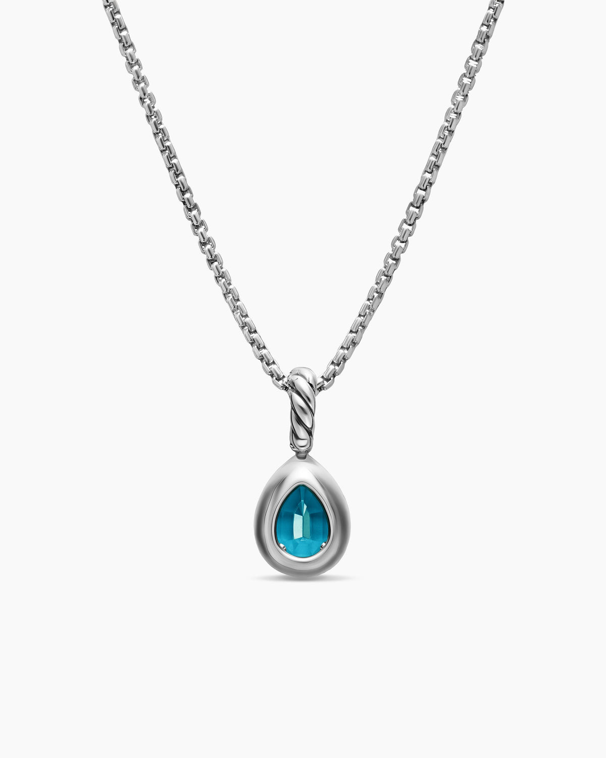 David Yurman Mini Pear Cut Amulet in Sterling Silver with 14K Yellow Gold and Hampton Blue Topaz, 11mm David Yurman Women’s