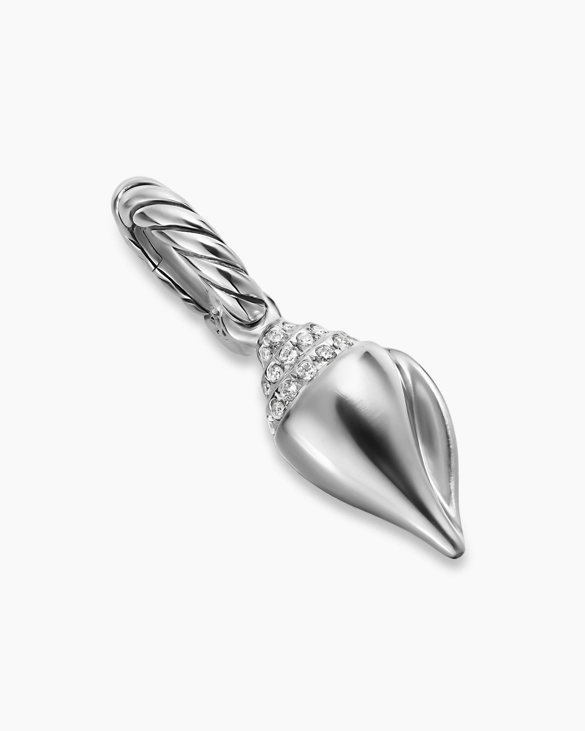 David Yurman Petite Pavé Shell Amulet in Sterling Silver with Diamonds, 15mm David Yurman Women’s