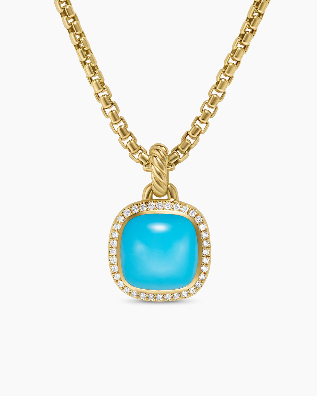 David Yurman Albion® Pendant in 18K Yellow Gold with Turquoise and Diamonds, 11mm David Yurman Women’s